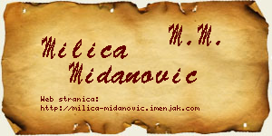 Milica Midanović vizit kartica